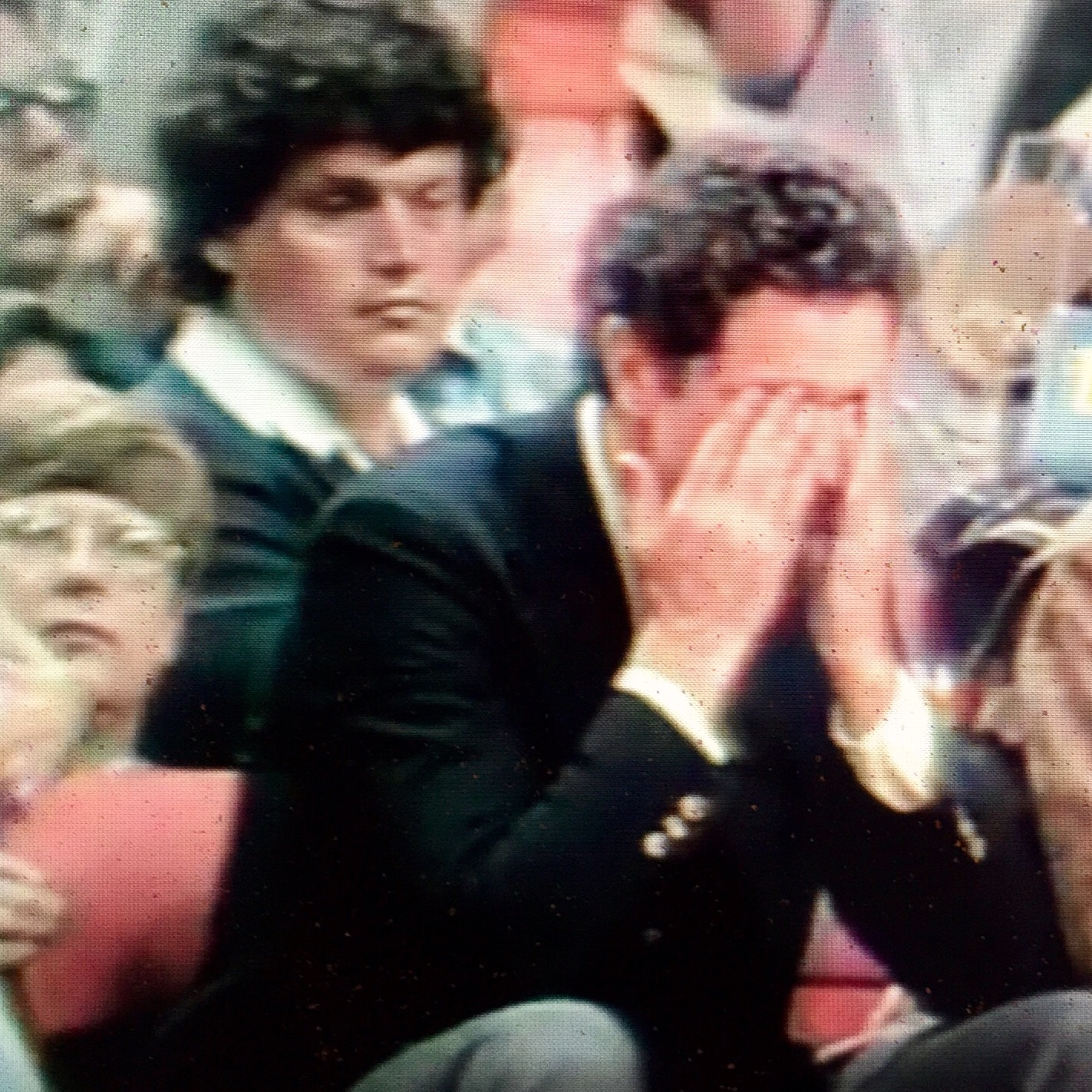 Marquette coach Al McGuire broke down in tears when Marquette won the NCAA Final Four in 1977. Norm Clarke, then with The AP, seated behind him.