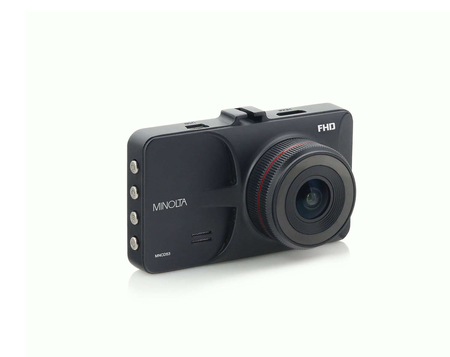 Minolta MNCD53 Car Dashboard 1080p HD Dash Camera with LCD Screen and G-Sensor