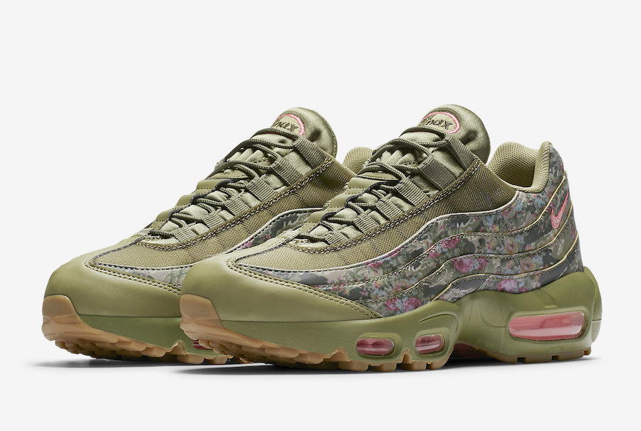 olive green and pink air max
