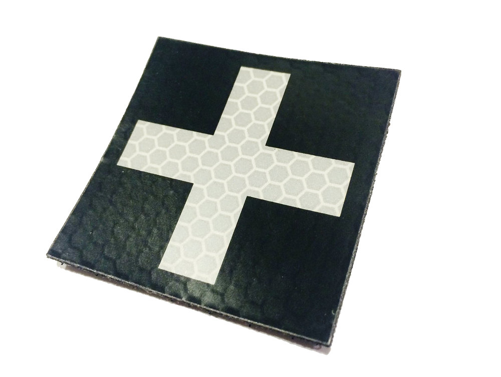 WHITE COMBAT MEDIC REFLECTIVE CROSS PATCH — Union Fire Store