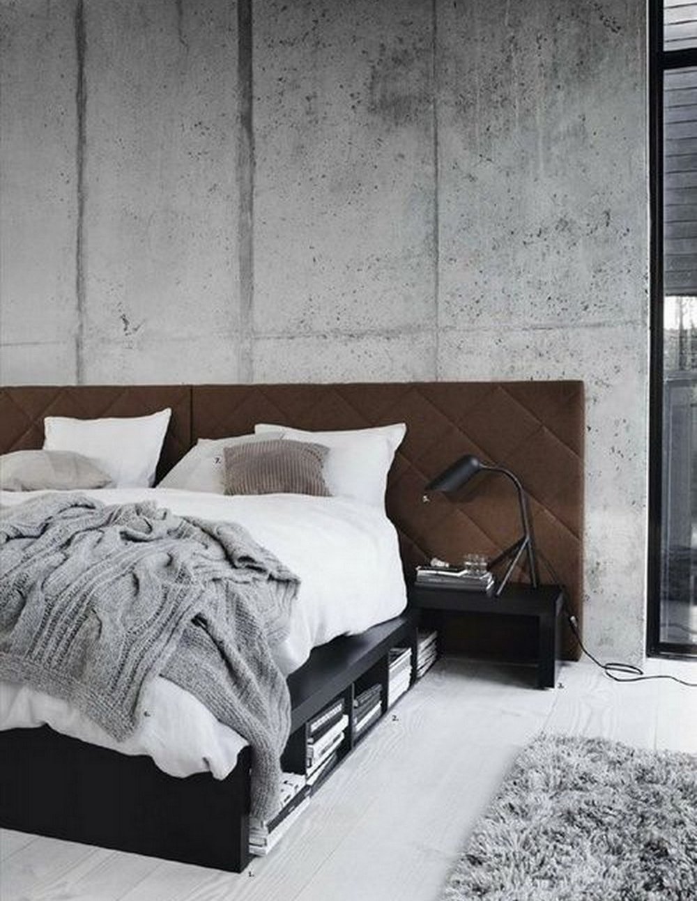 concrete bedroom