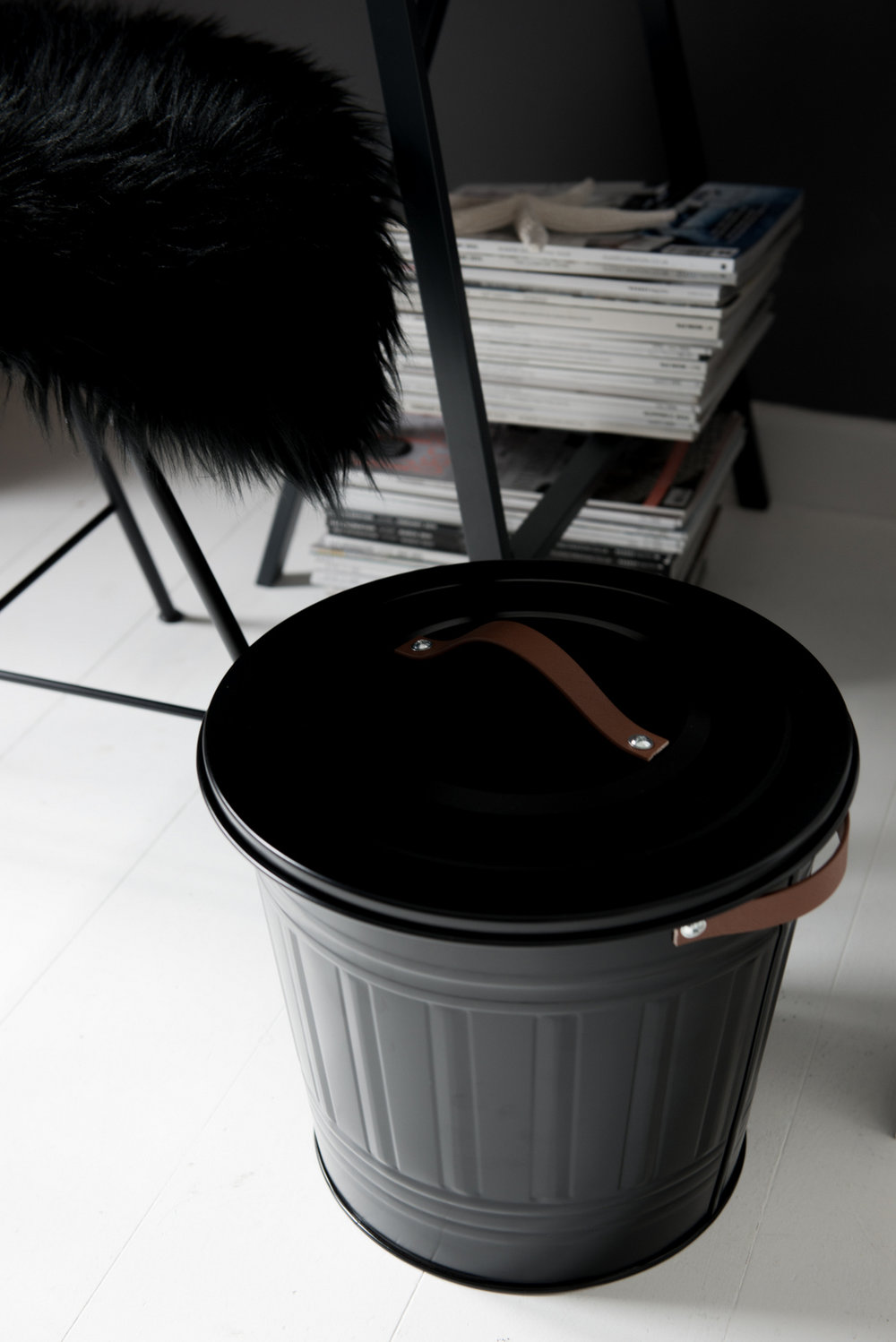 IKEA HACK DIY Leather Handle Trashcan