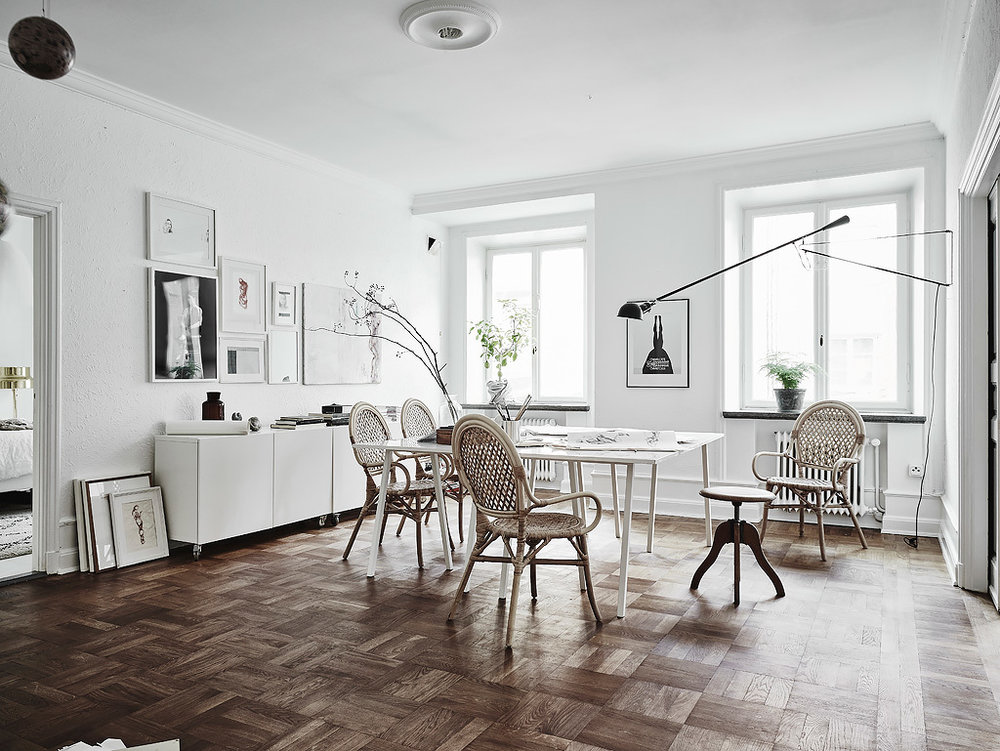 Elegant and White Scandinavian Dining Room  :: House of Valentina