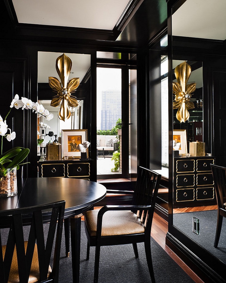Gold And Black Dining Room House of Valentina