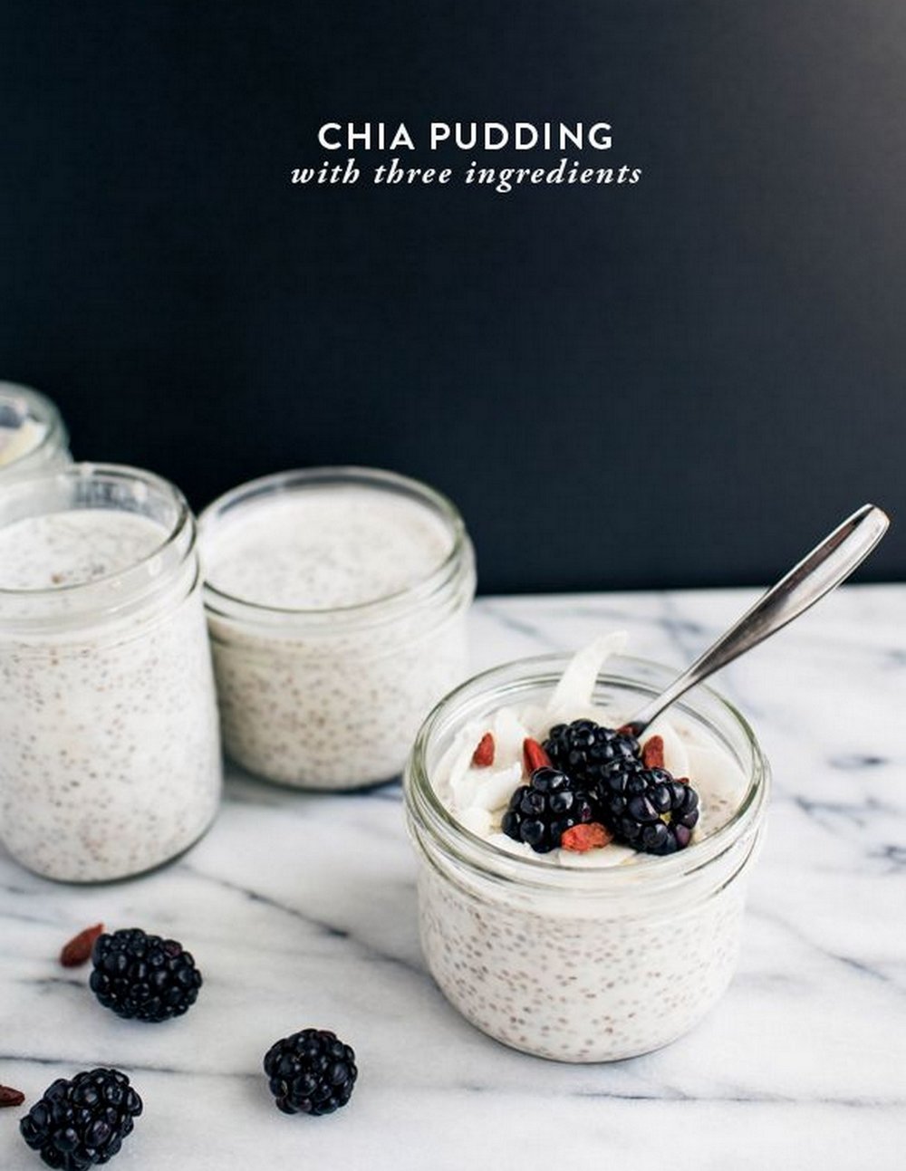 3 Ingredient Chia Pudding :: Featured on House of Valentina