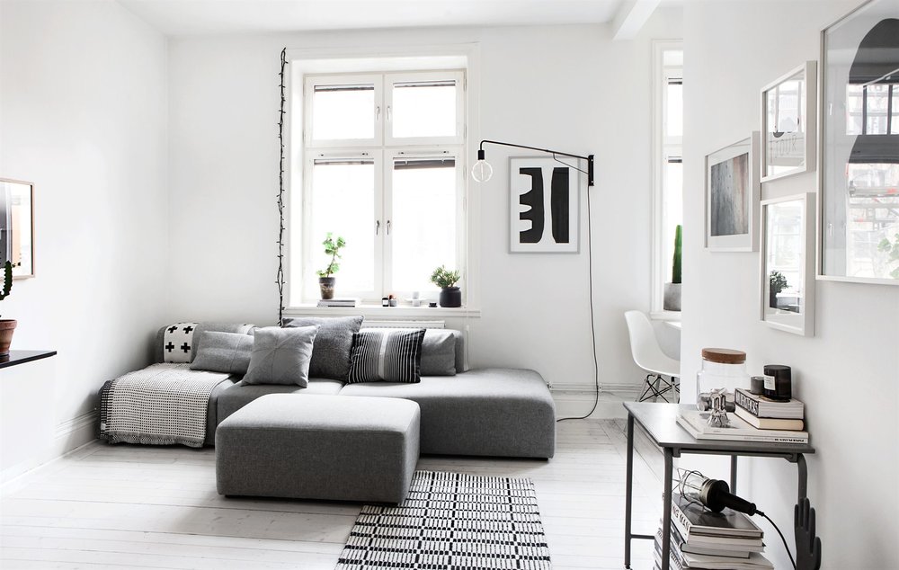 Monochrome Living Room :: Featured on House of Valentina