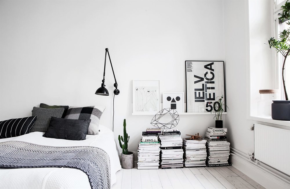 Monochrome Bedroom :: Featured on House of Valentina