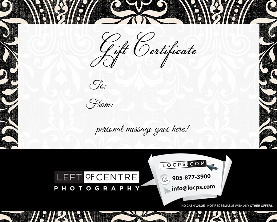 LOCPS sample gift certificate