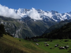 View back to Gimmelwald