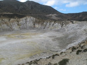 Nisyros' "smaller" volcanic crater
