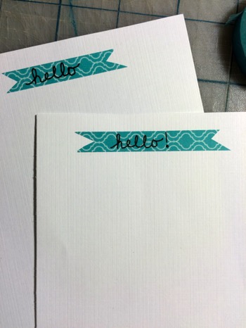 52 Weeks of Mail Week 2 DIY Stationary Notecard 1 with washi tape
