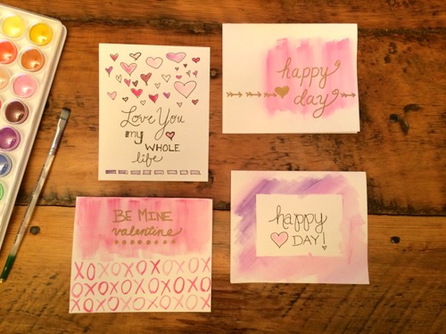 52 Weeks of Mail: Week 6 Watercolor Valentine's Day Cards 5