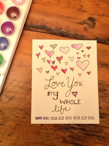 52 Weeks of Mail: Week 6 Watercolor Valentine's Day Cards 4