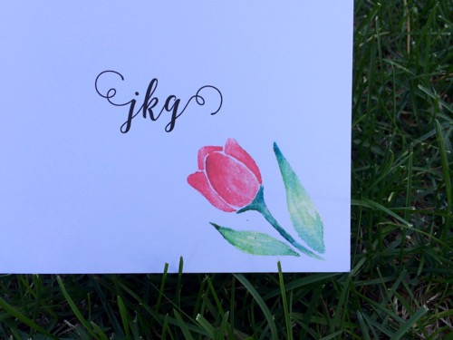 52 Weeks of Mail: Week 20 Monogram Notecards Watercolor Tulip
