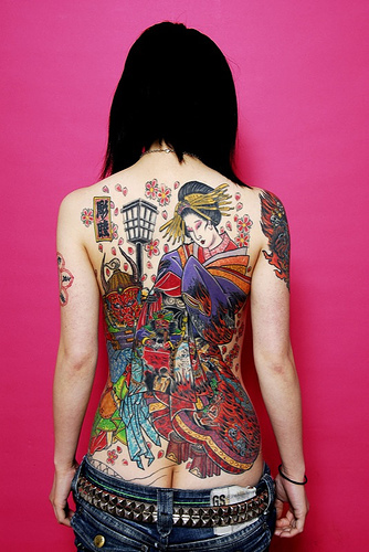 japanese Tattoo girl, back piece