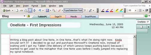 OneNote First Impressions