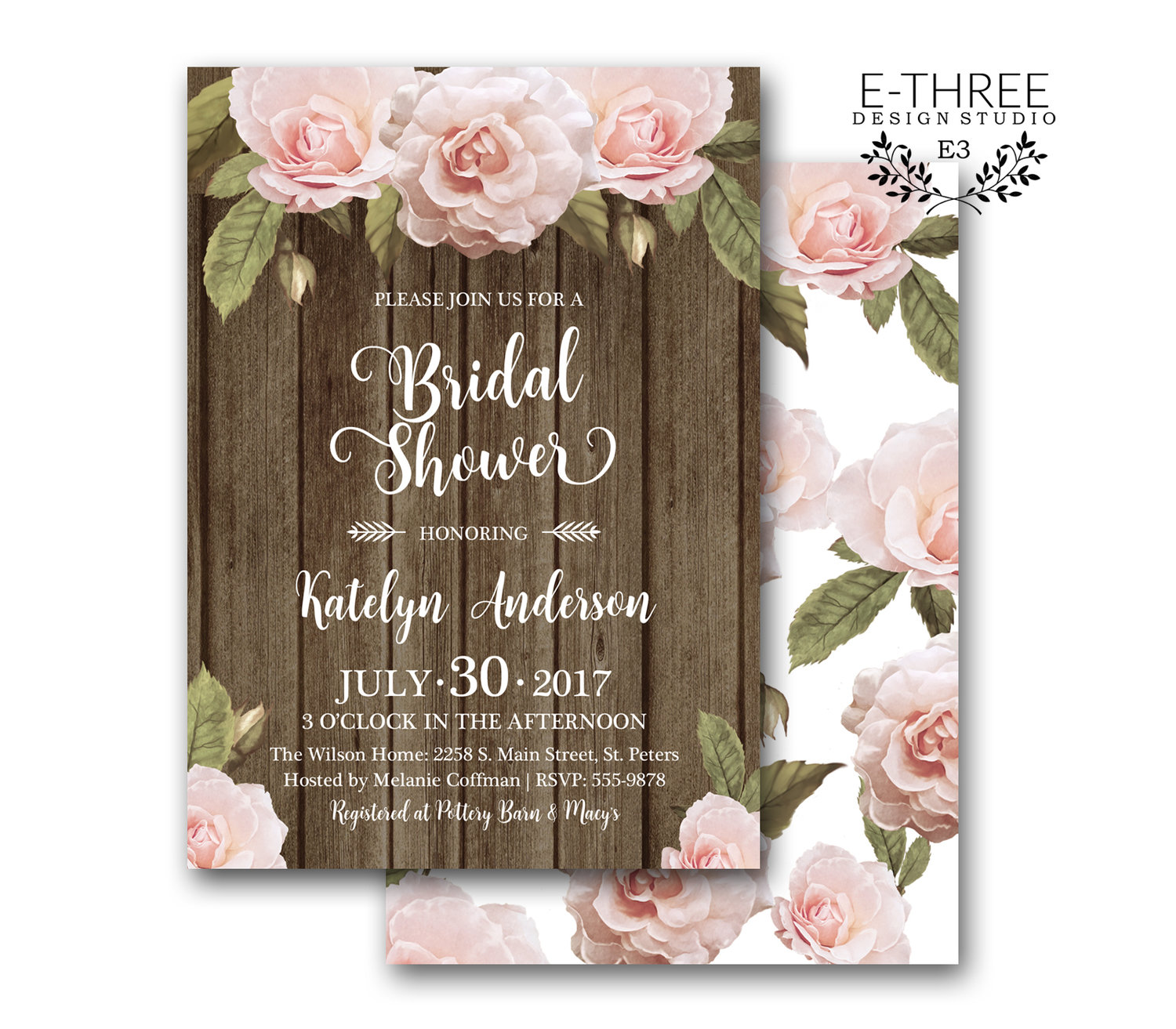 Romantic Bridal Shower Invitation Garden Bridal Shower Invitation Rose and Peony Floral Bridal Shower Invitation Couples Shower Invite