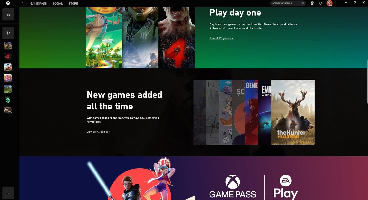 Xbox Game Pass, Software