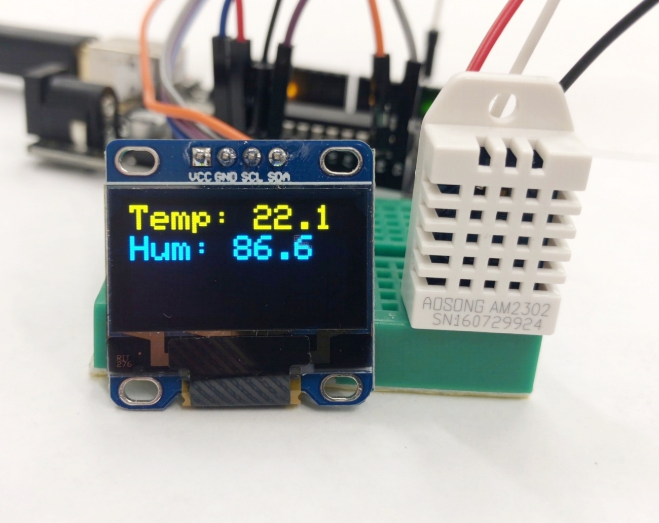 Arduino I2c Oled Display Temperature And Humidity Display Ssd1306 — Maker Portal 5141
