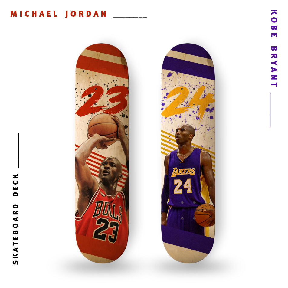 Skateboard Deck Michael Jordan \u0026 Kobe 