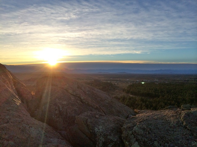 Sunrise at the top of Tres Piedras, New Mexico
