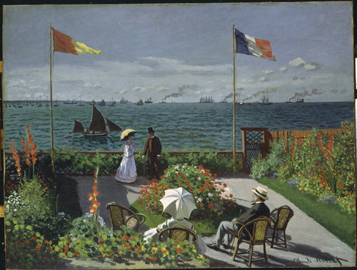 "Garden at Sainte-Adresse," 1867, by Claude Monet, Metropolitan Museum of Art