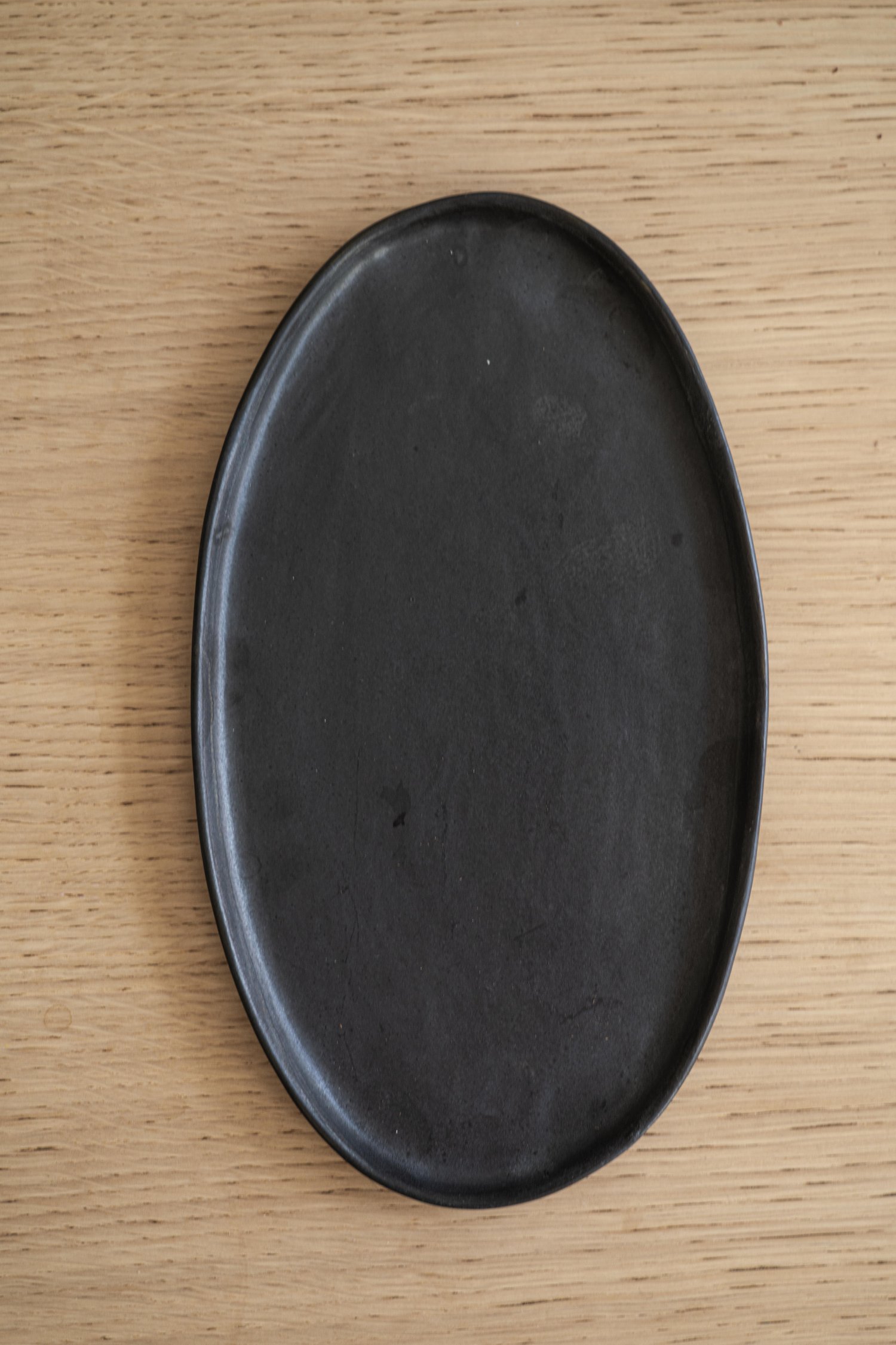 Stoneware Black Oval Serving Platter — Creating Comfort Lab