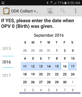 Screenshots of ‘Calendar’ interface seen on both the smartphone and tablet device.