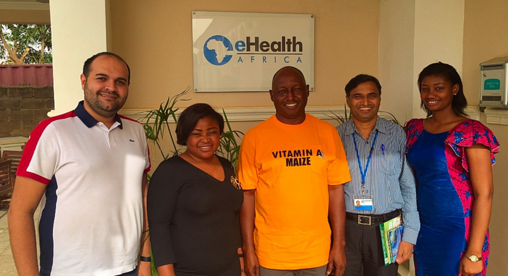 L-R: Atef Fawaz Deputy (Country Director eHA), Ifeoma Okoye (Communications Manager HarvestPlus), Paul Ilona (Country Director HarvestPlus), Sarma Mallubhotla (Nutrition and Food Security Program Manager eHA), Stephanie Okpere (Project Coordinator eHA).