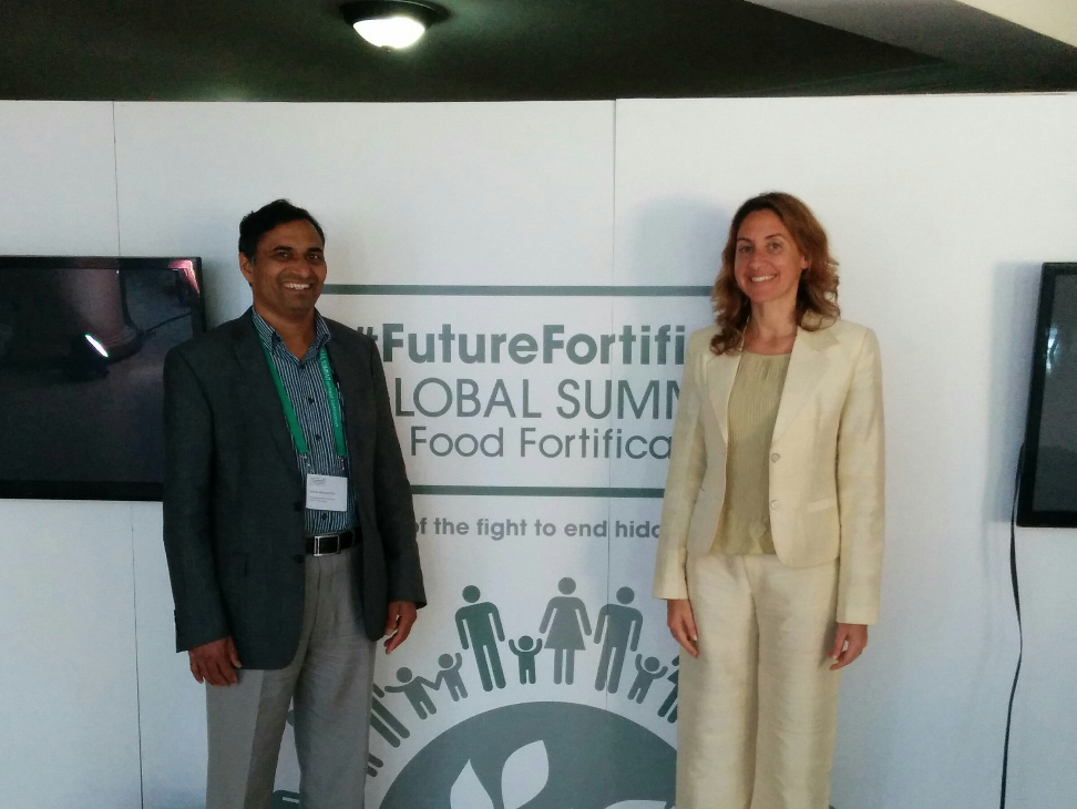 LEFT - Dr. Sarma C. Mallubhotla, Program Manager for Health, Nutrition, and Agriculture. RIGHT - Ms. Patrizia Fracassi, Senior Nutrition Analyst and Policy Advisor, Scaling Up Nutrition Movement Secretariat (Office of the Special Representative for Food Security and Nutrition, Geneva).