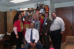 Jay & Deb led an arts advocacy workshop for World Arts Day at City Hall. Pictured with Councilman Parks.