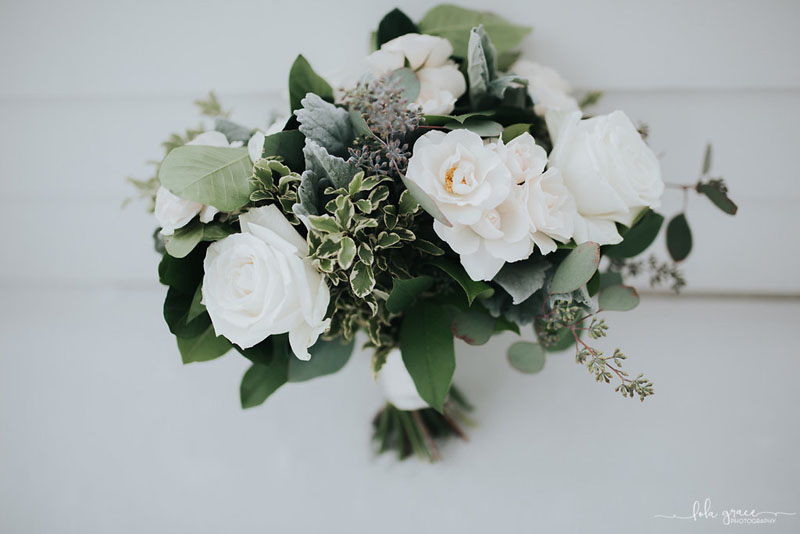 ivory and green natural wedding flowers