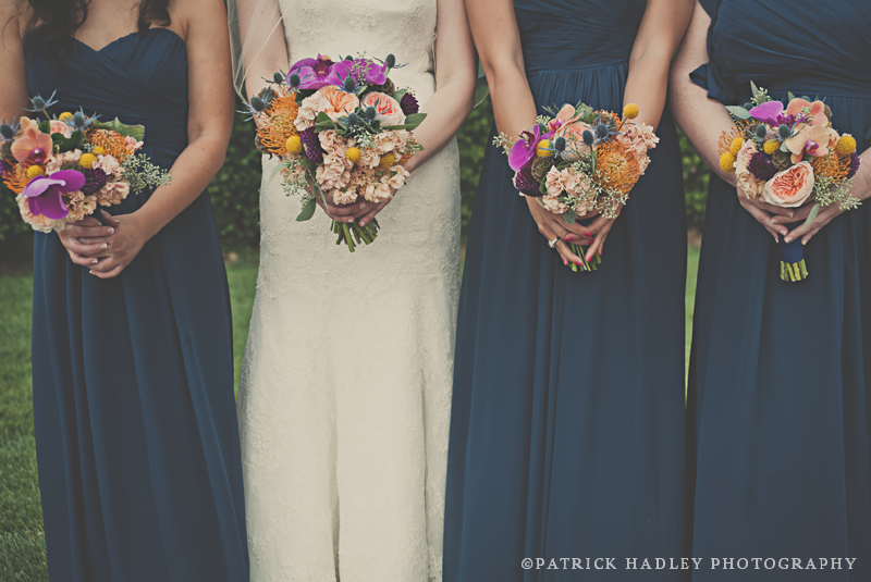 autumnal bridal party wedding flowers