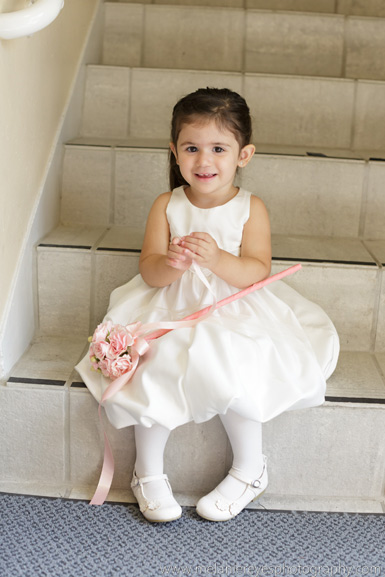 flower girl wand of pink spray roses