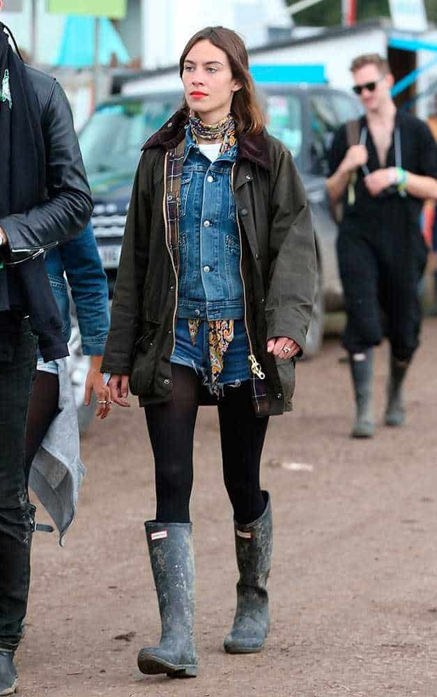 Alexa Chung at Glastonbury 2015.