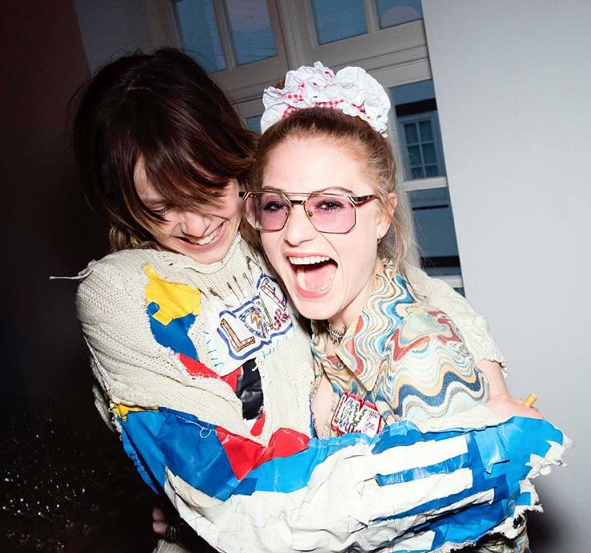Edie Campbell and Christabel MacGreevy of Itchy Scratchy Patchy at Dover Street Market. Picture: Instagram.