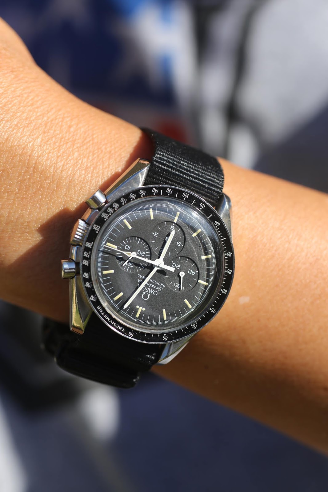 omega watch on wrist