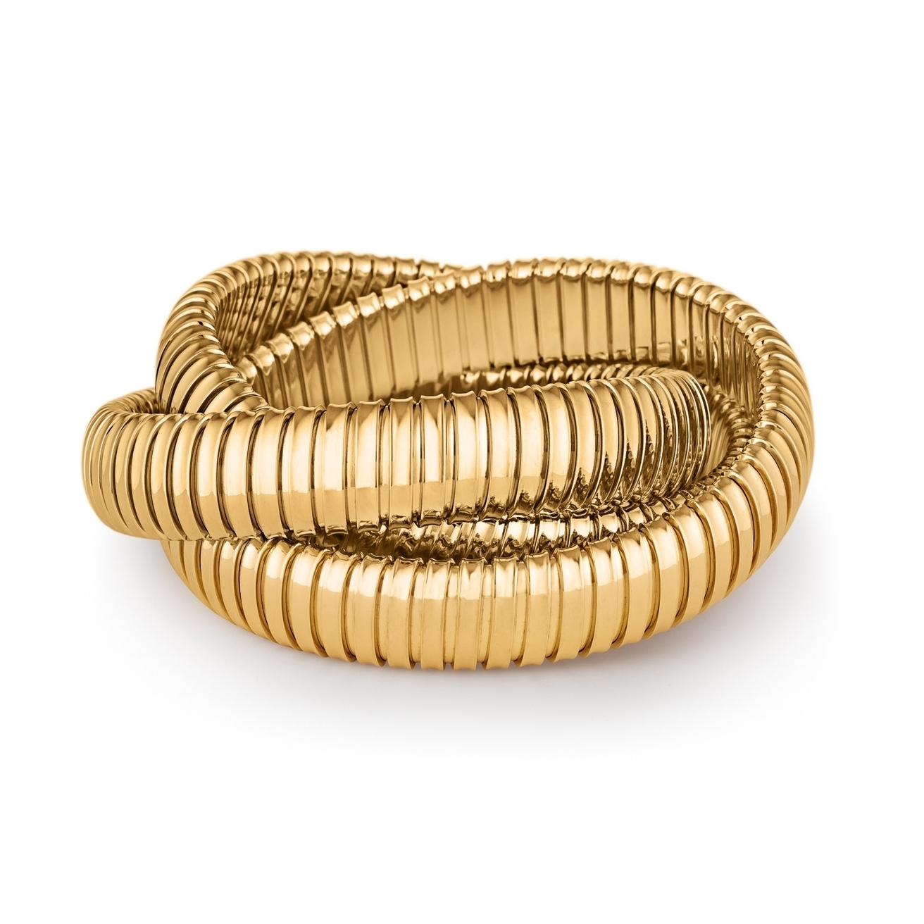 Handmade Gold 12 MM Three Strand Tubogas Rolling Bangle Bracelet | Steven  Fox Jewelry