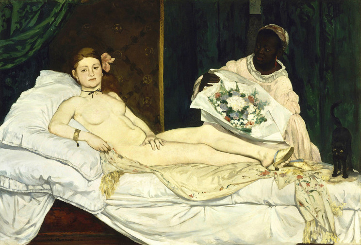 Édouard Manet (French, 1832-1883) Olympia (1863) Oil on canvas. 51 1:2 by 79 in. Musée d'Orsay.