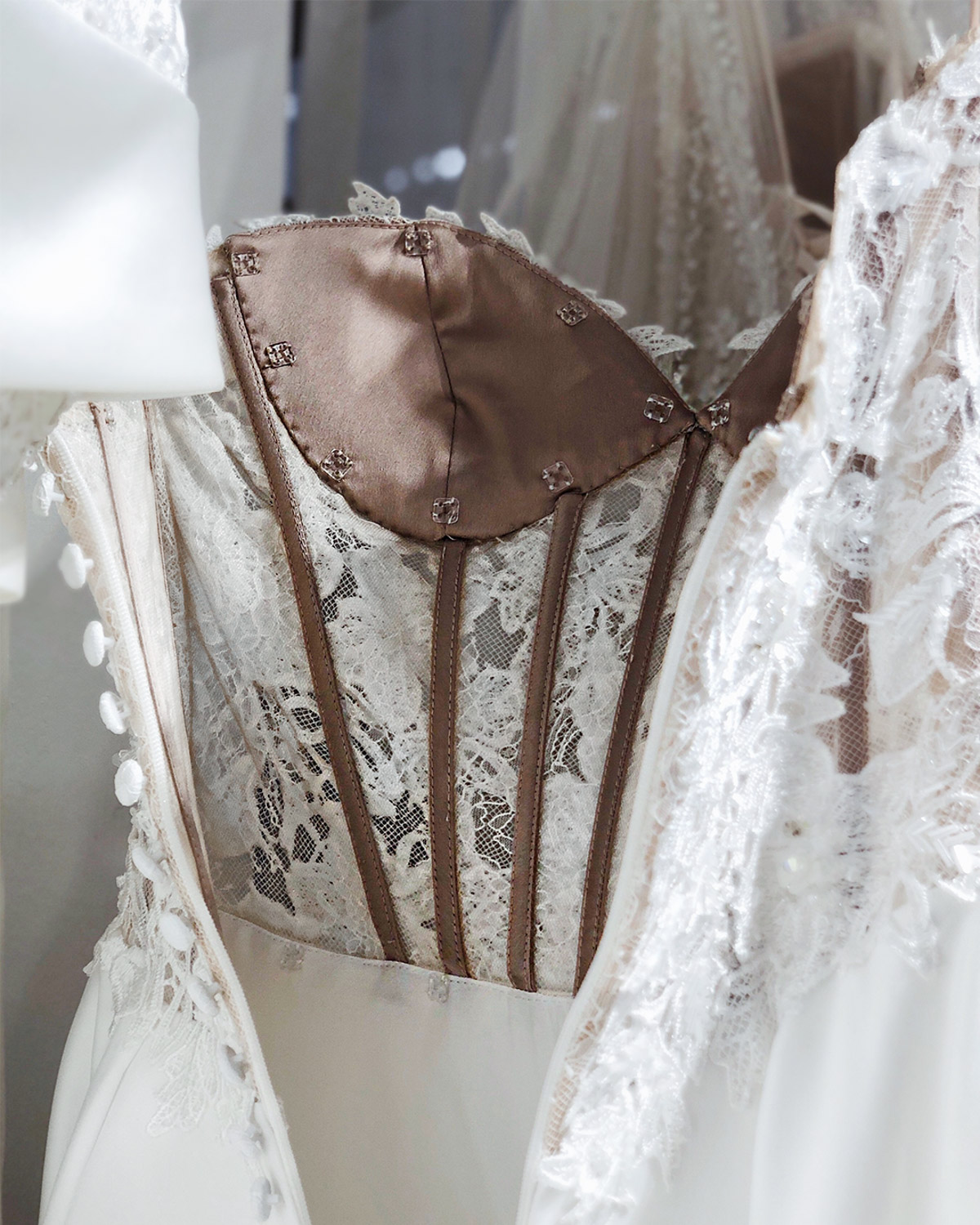 transparent corset wedding dress