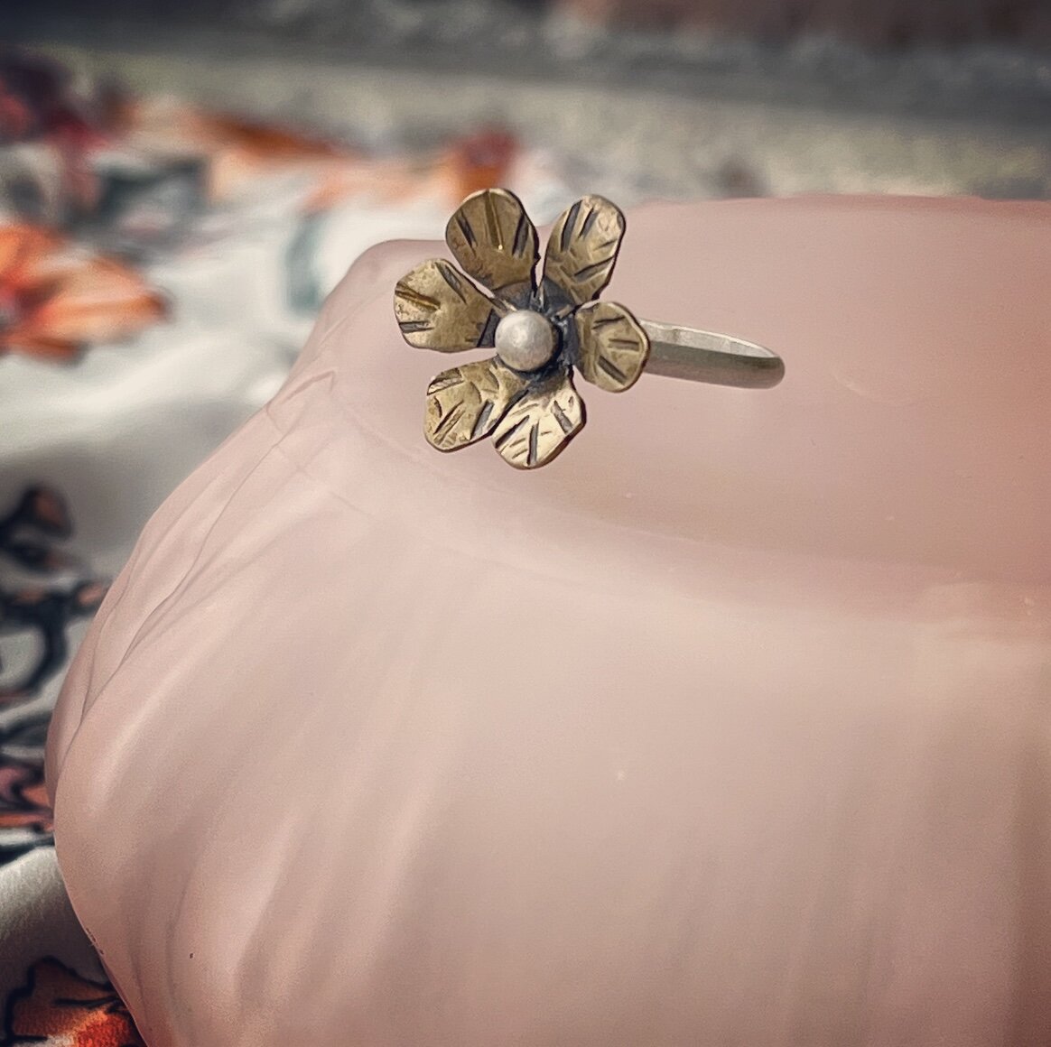 Brass Flower 1 Ring — IslandSnail