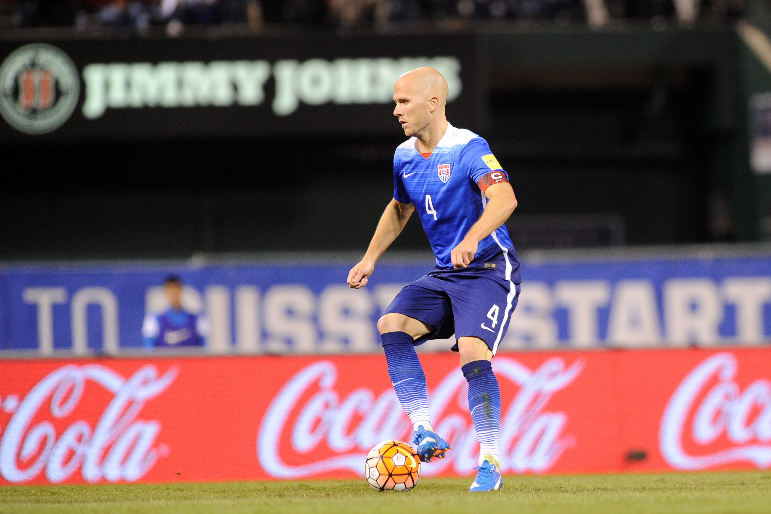 Michael Bradley St. Louis, Mo. - Friday, November 13, 2015: The USMNT defeat St. Vincent and the Grenadines 6-1 in their 2018 FIFA World Cup Qualifying match at Busch Stadium. 