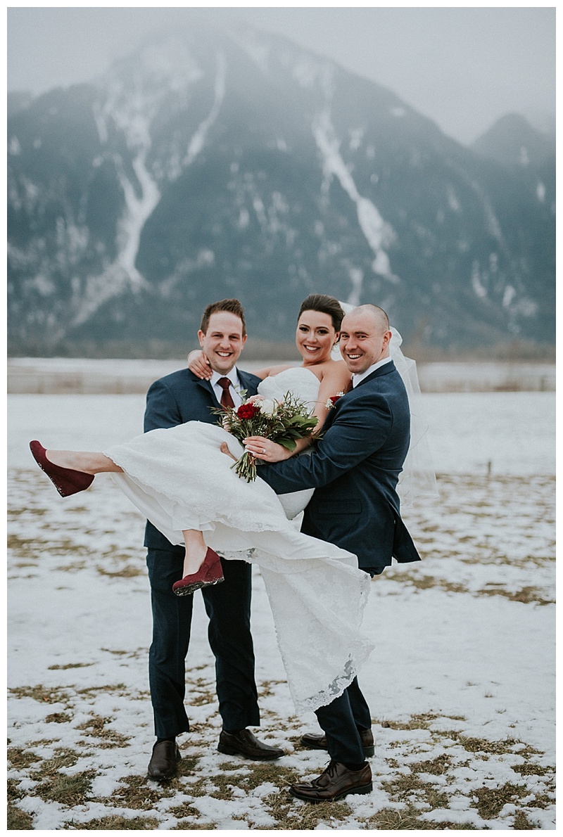 winter wedding at fraser river lodge