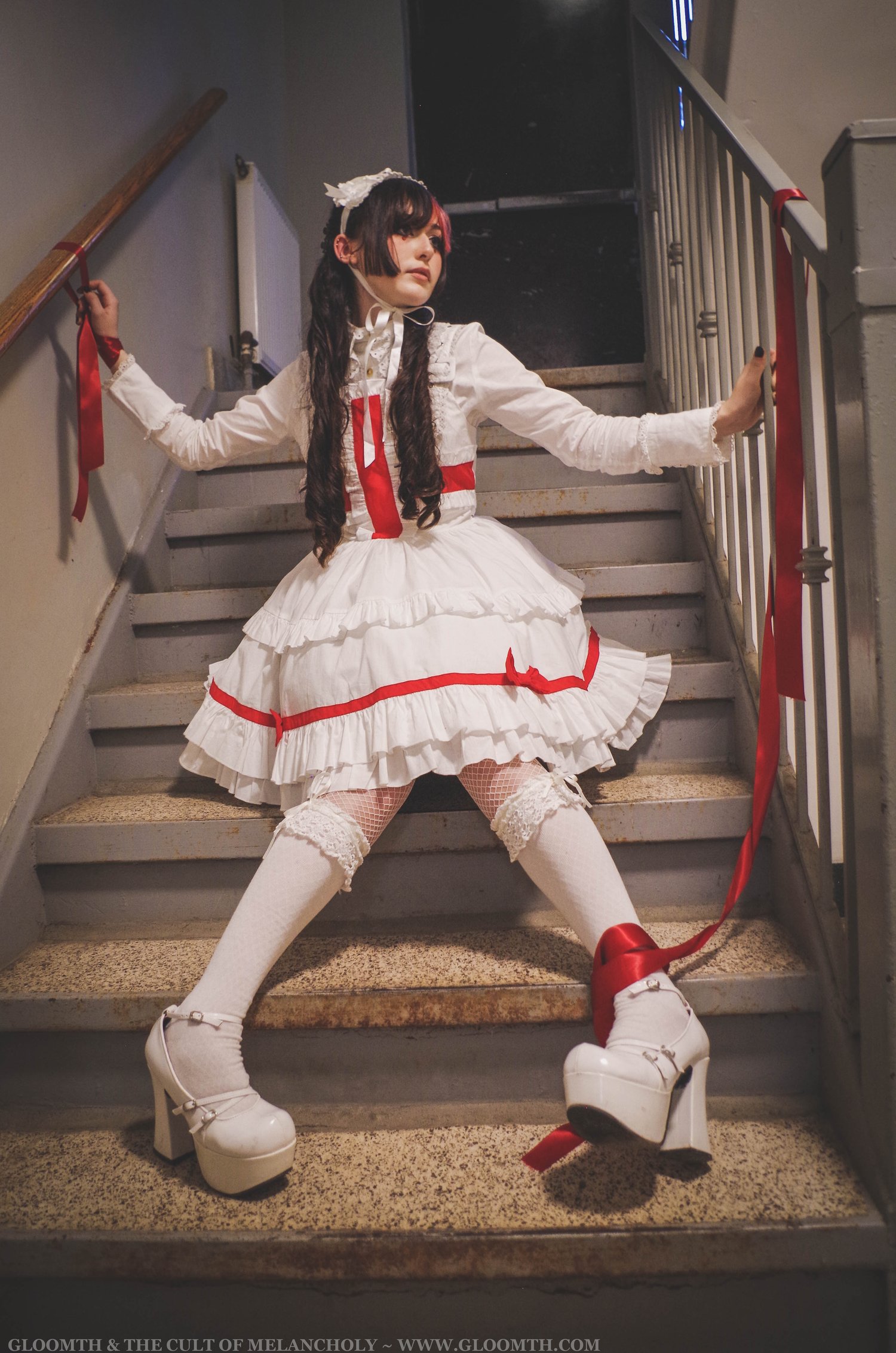 Cure Red and White Gothic Nurse Dress Gloomth