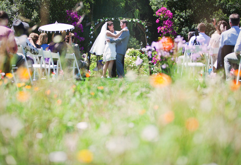 fairy tale summer wedding at private estate in woodside, california, in august 2011.