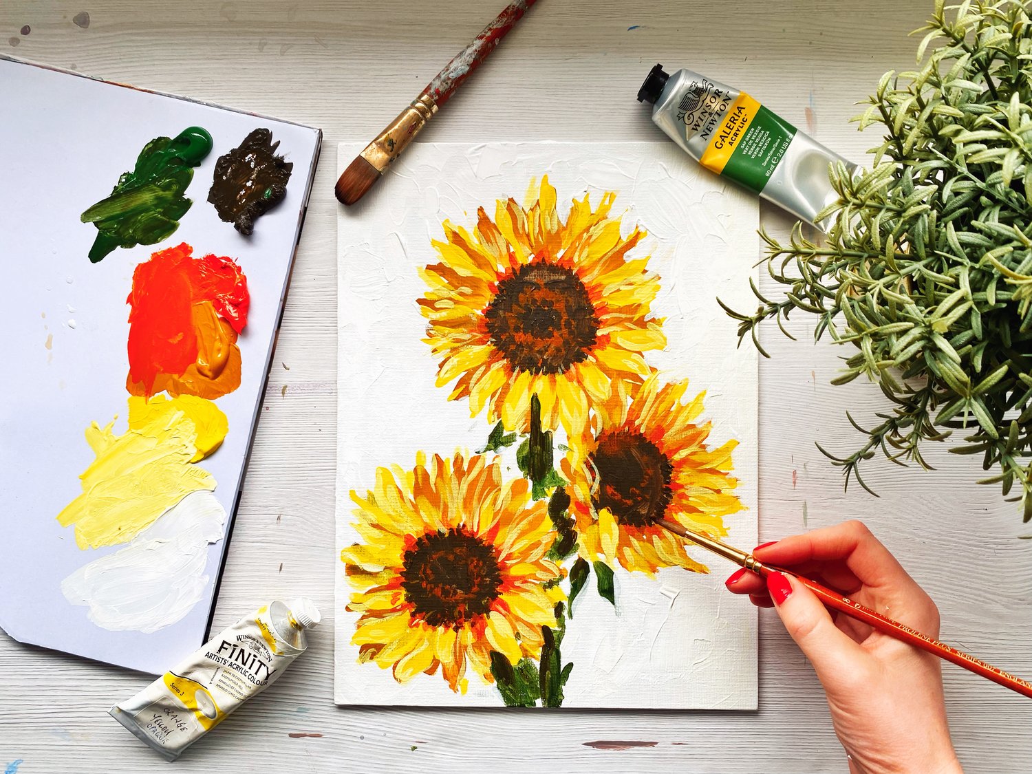 Painting for Beginners 🌻 How to Paint a Sunflower — Katie Jobling