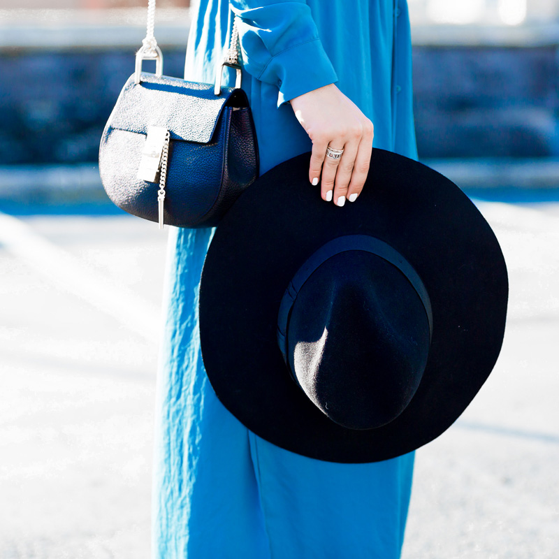 Vince Long-Sleeve Maxi Shirtdress city street style outfit
