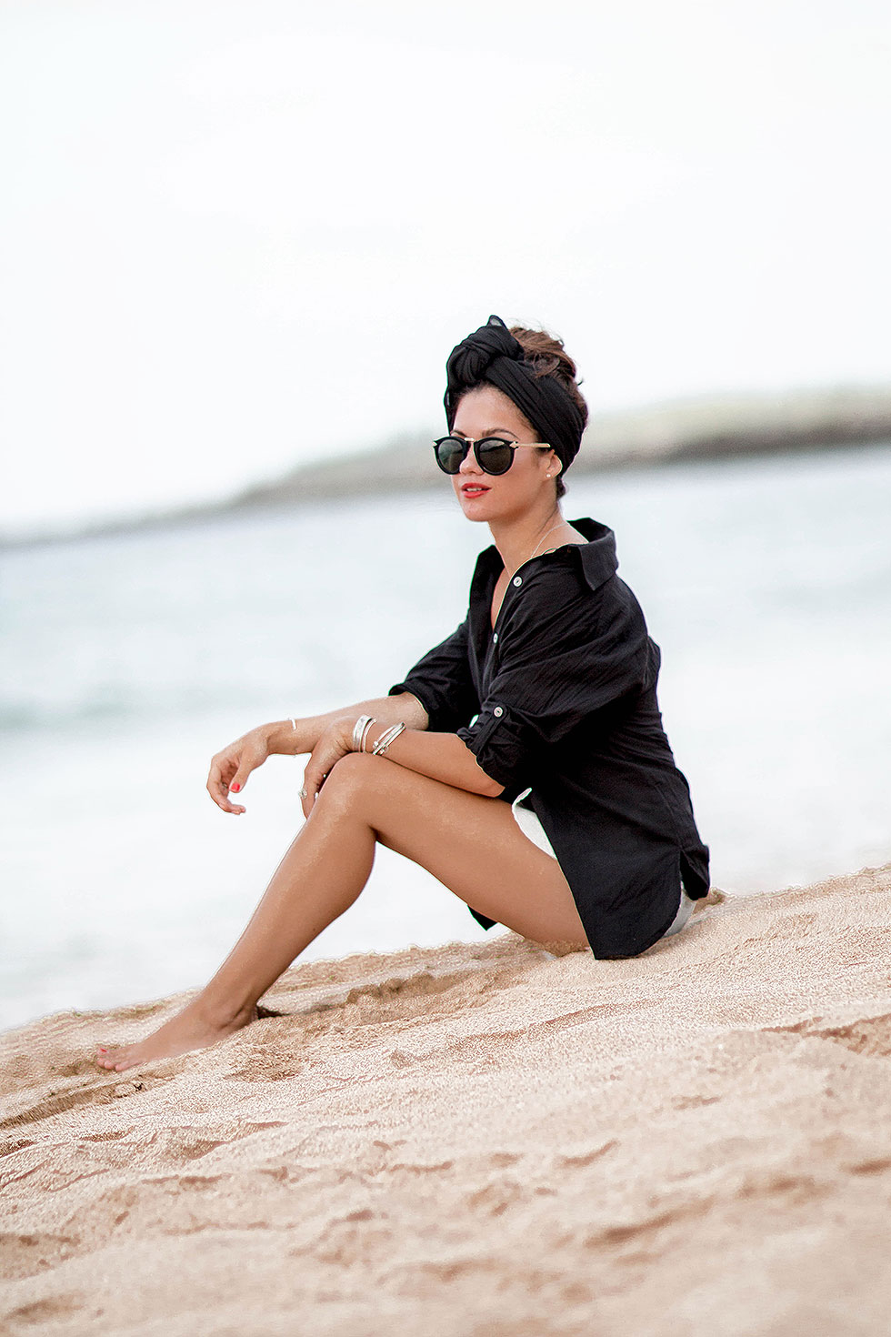 Tommy Bahama Boyfriend Shirt Cover-Up Beach Outfit Maui, Hawaii