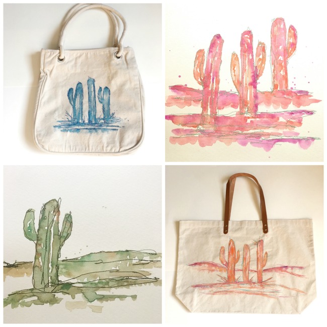 Cacti Art Totes and Painitngs | Kimberly Kalil Designs