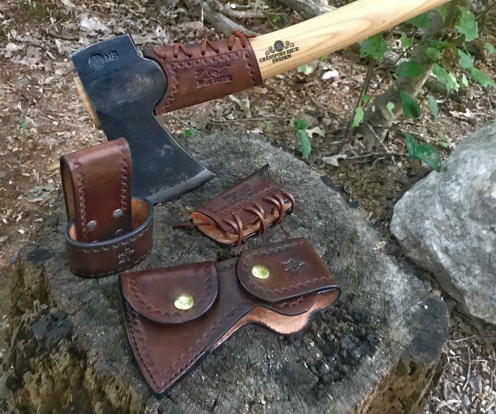 Overstrike Guard with Leather Lacing for the Gränsfors Bruk Small Forest Axe 420 